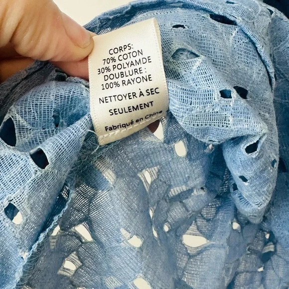 J.O.A. One-Shoulder Blue Eyelet Ruffle Blouse - Size S - NWT - Picture 7 of 11